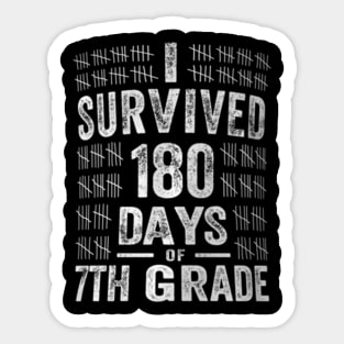 I 180 Days of 7th Grade  of School Teacher Sticker